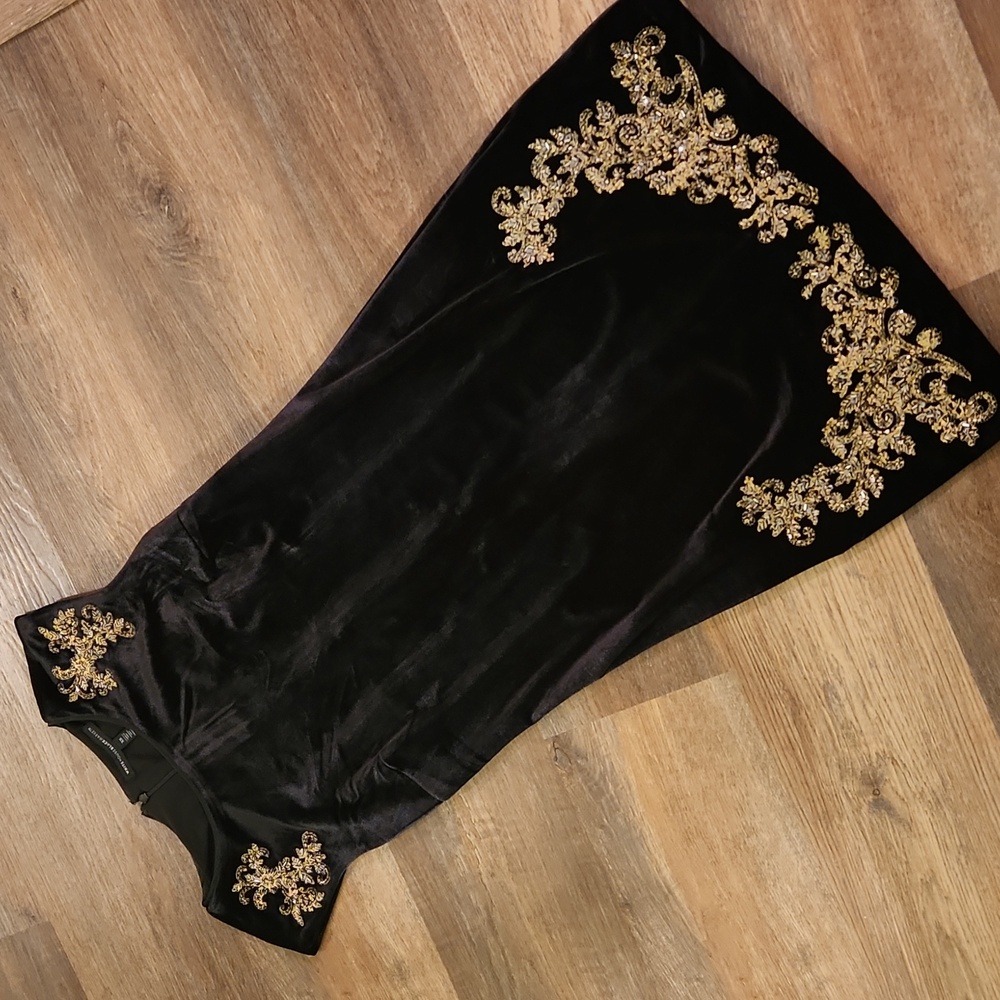 White House Black Market Beaded Velvet Dress